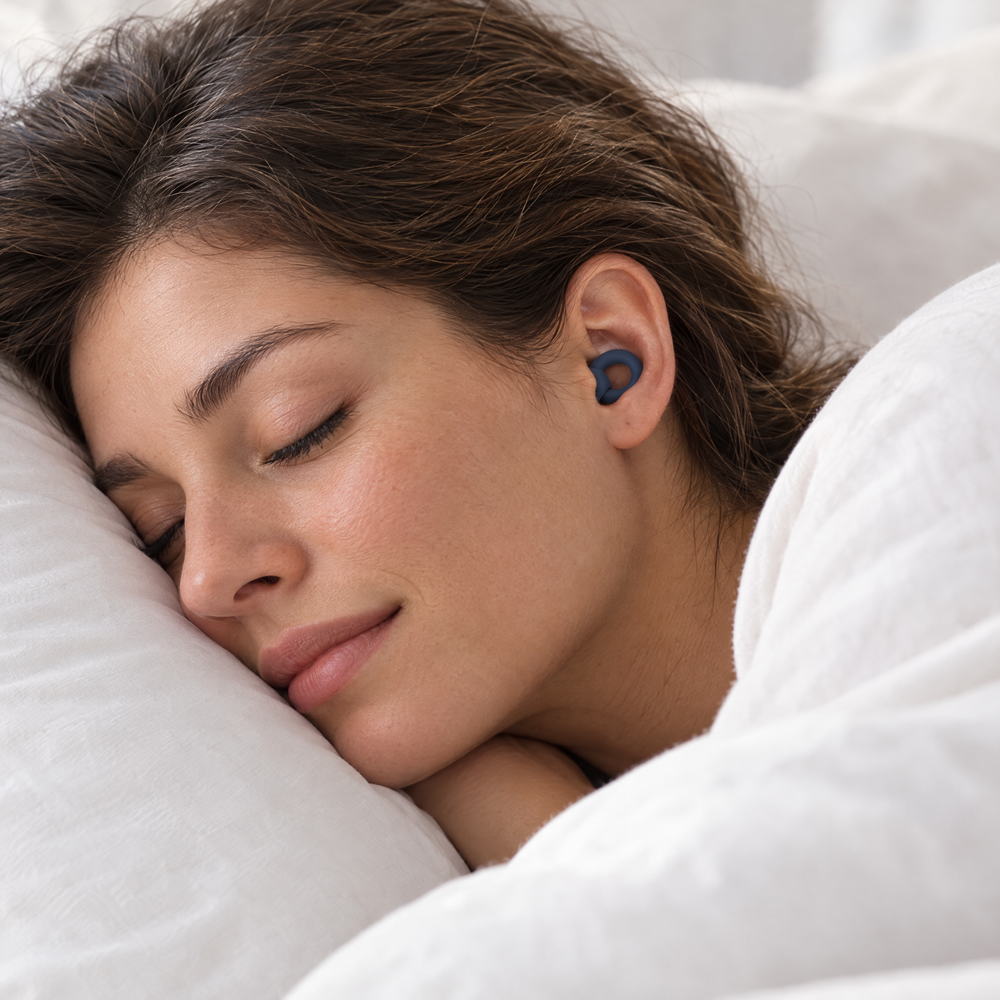 Öronpropparna i användning