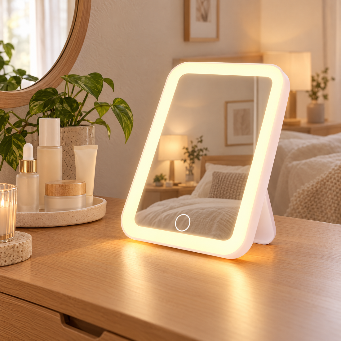 Sminkspegeln med LED
